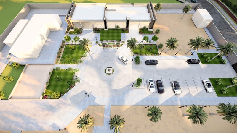 تطويروتصميم Landscape واعادة تصميم واجهات منتجع خاص