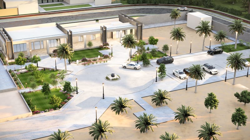 تطويروتصميم Landscape واعادة تصميم واجهات منتجع خاص