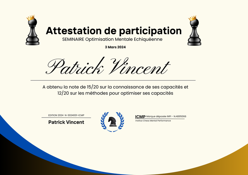 ATTESTATION DE PARTICIPATION