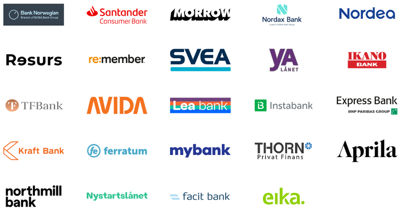 Alle banker som du søker til til hos Axo Finans