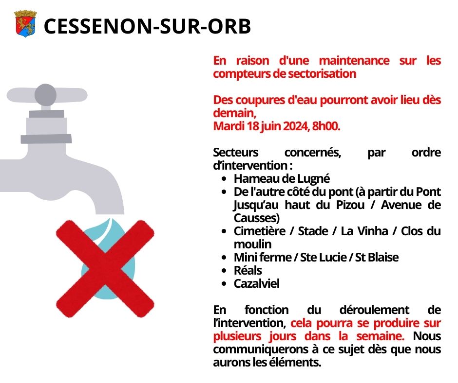 ⚠Maintenance compteurs de sectorisation  ⚠