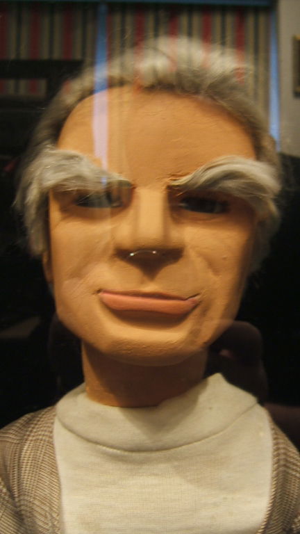 XL Thunderbirds puppets in cabinet made by Sean Robinson