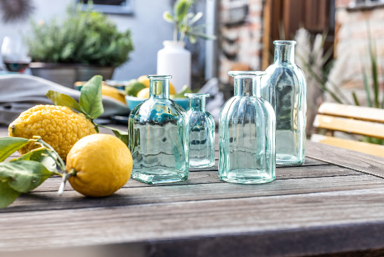 Hewory Lot De 4 Vases En Verre Doré Élégants - Hauteurs 22/19,5/16/12,5 Cm - Parfait Pour Décoration Table Mariage, Maison Et Cadeau Pendaison De Crémaillère