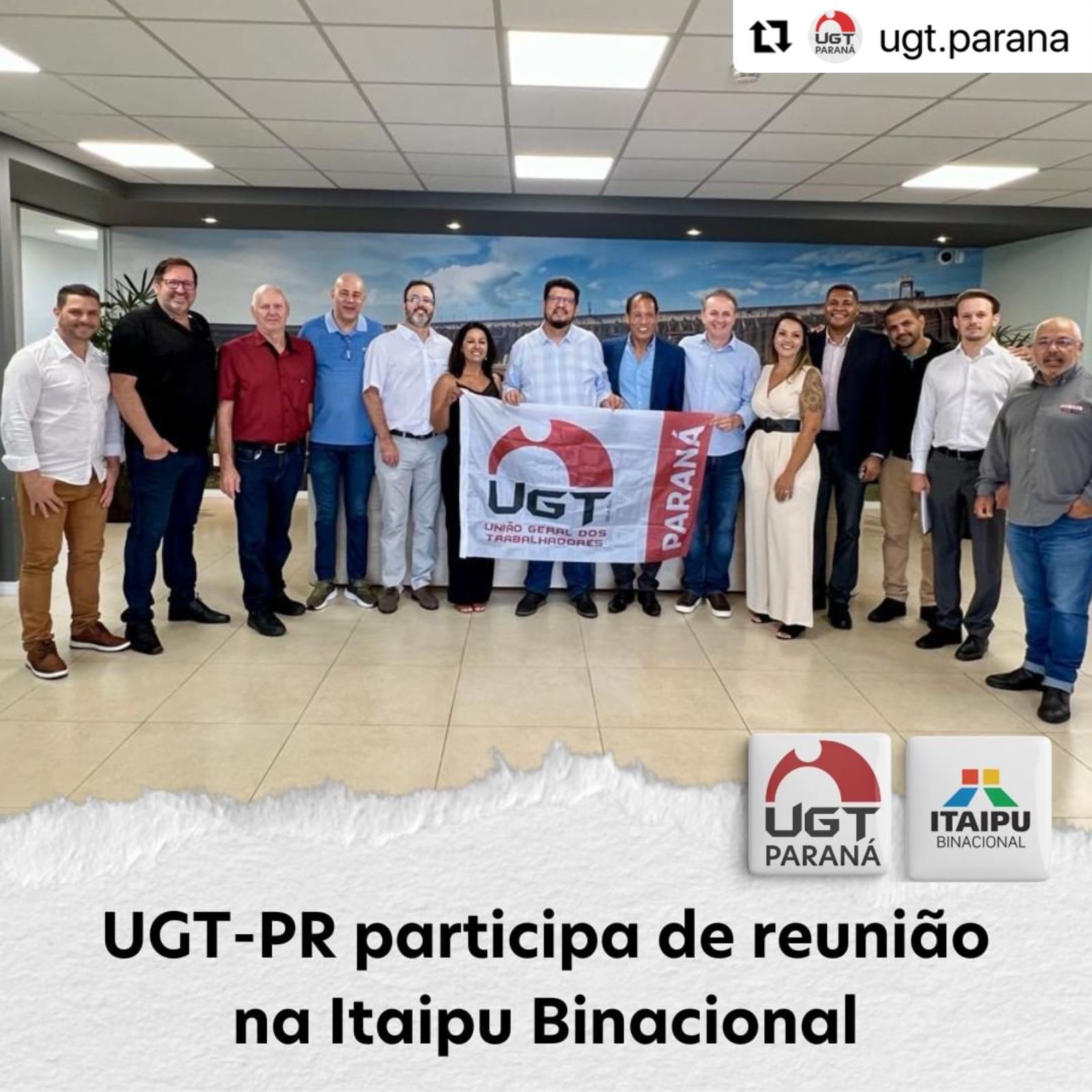 Diretores da UGT participam de reunião na Itaipu Binacional