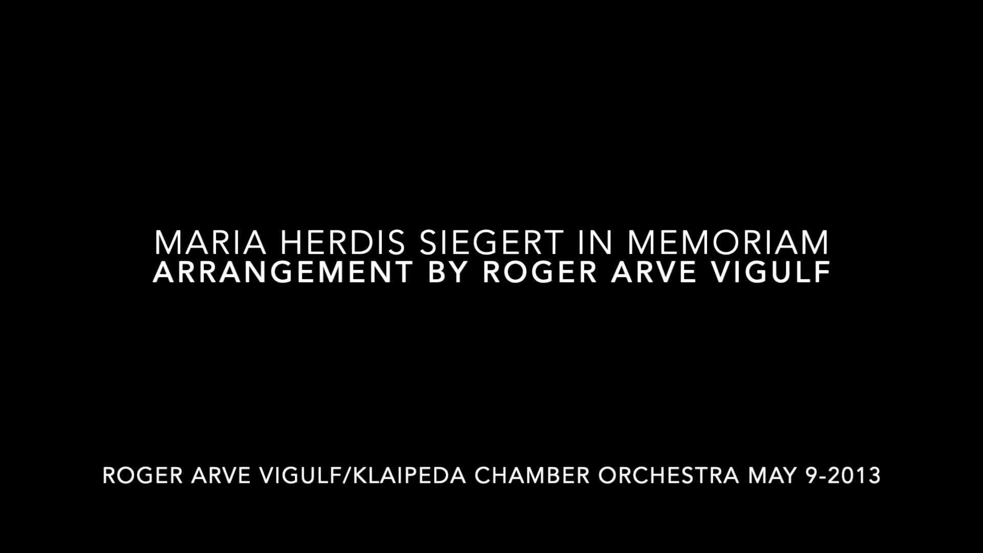 Herdis Maria Siegert In Memoriam