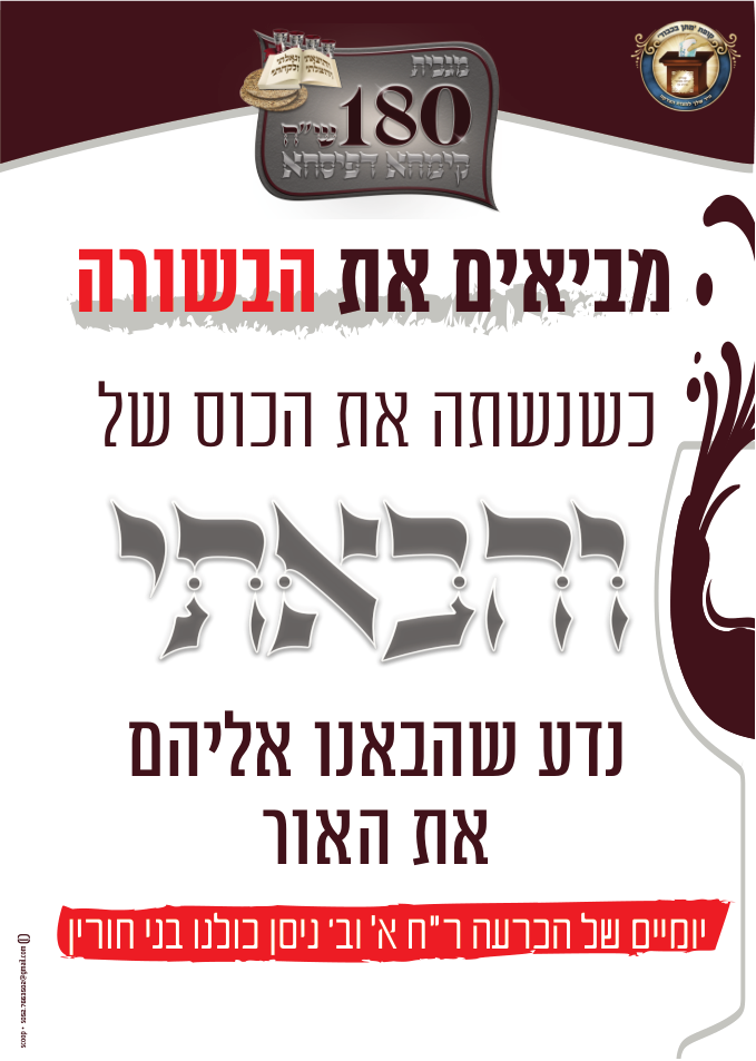 מיתוג קמפייין קופת צדקה - לקמחא דפסחא