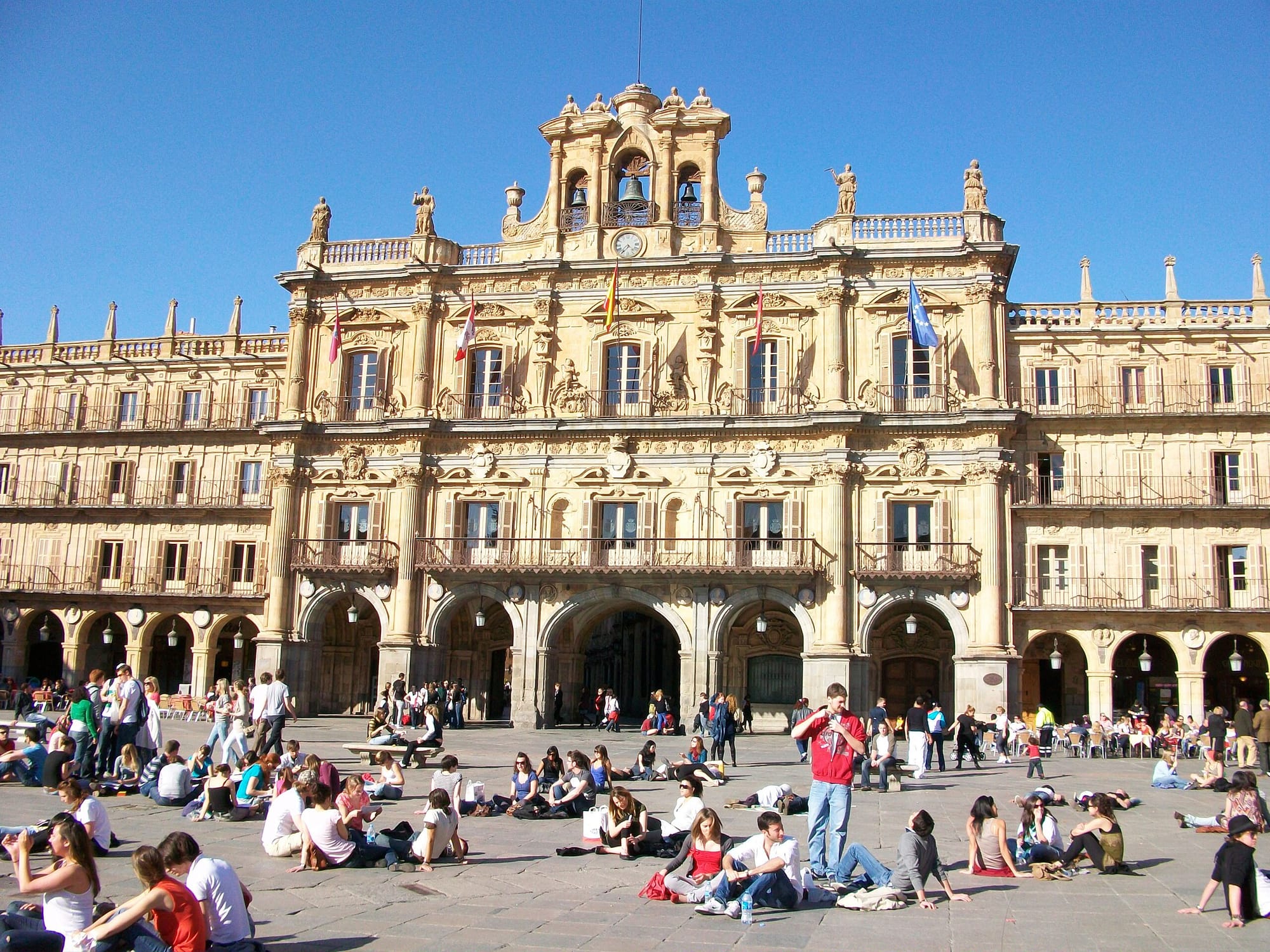 Salamanca Fő tere a diákok kedvelt találkozó helye