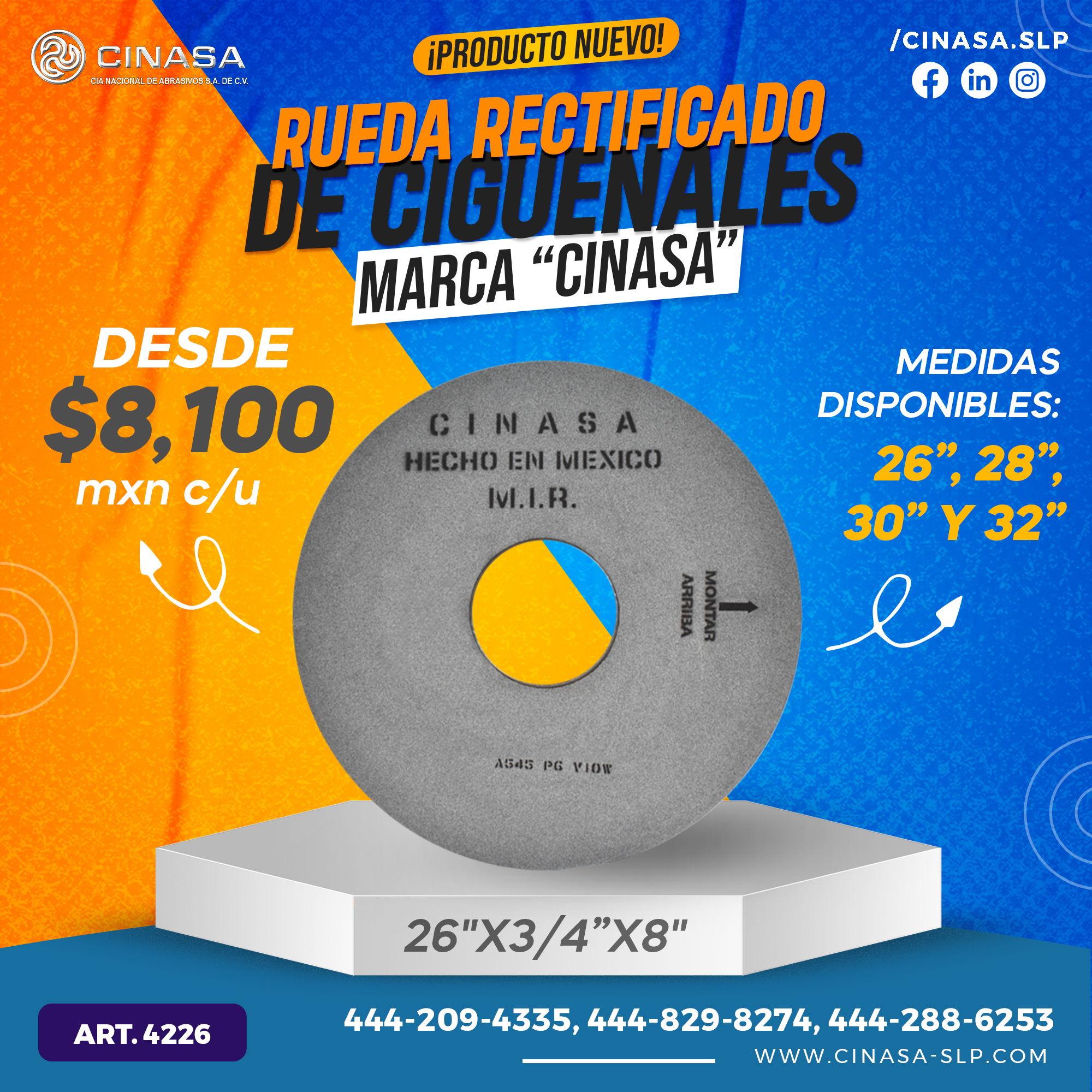 RUEDAS PARA RECTIFICADO DE CIGUEÑALES