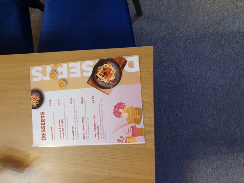Desert menu (side 2)