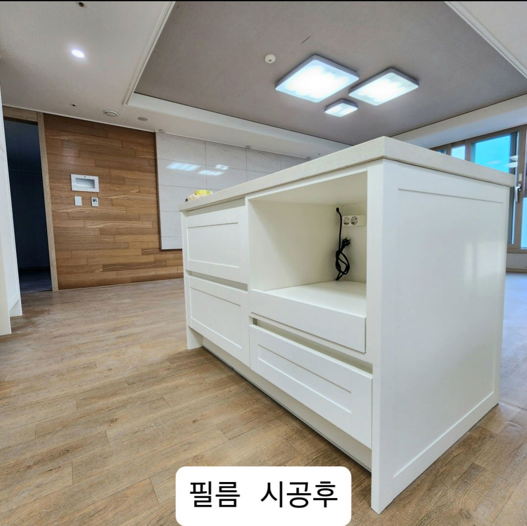 주방씽크대, 붙박이장, 신발장, 화장대, 서랍장, 복도 외벽 전체