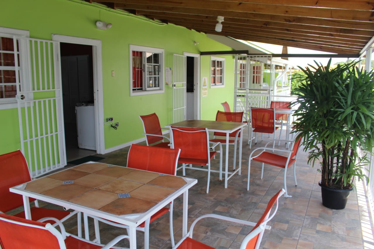 Outdoor seating area of The Green Villa