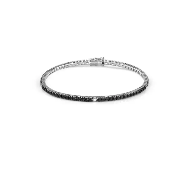 Salvini - Bracciale tennis in oro bianco con diamanti e diamanti black