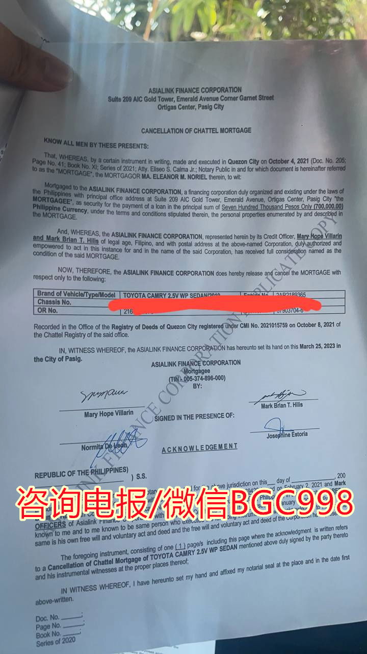菲律宾汽车解押文件