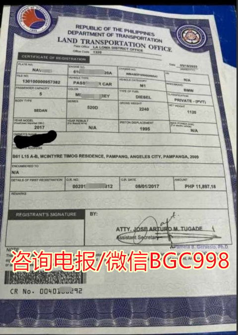 怎么看菲律宾汽车登记证