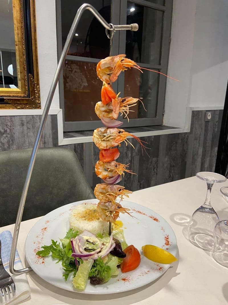 Brochette de gambas
