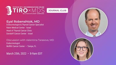 הרצאה ודיון על מאפיינים בפתולוגיה המתגלים לאחר ניתוח בלוטת התריס