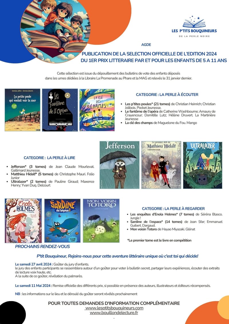 Sélection officielle des P'tits bouquineurs de la perle noire