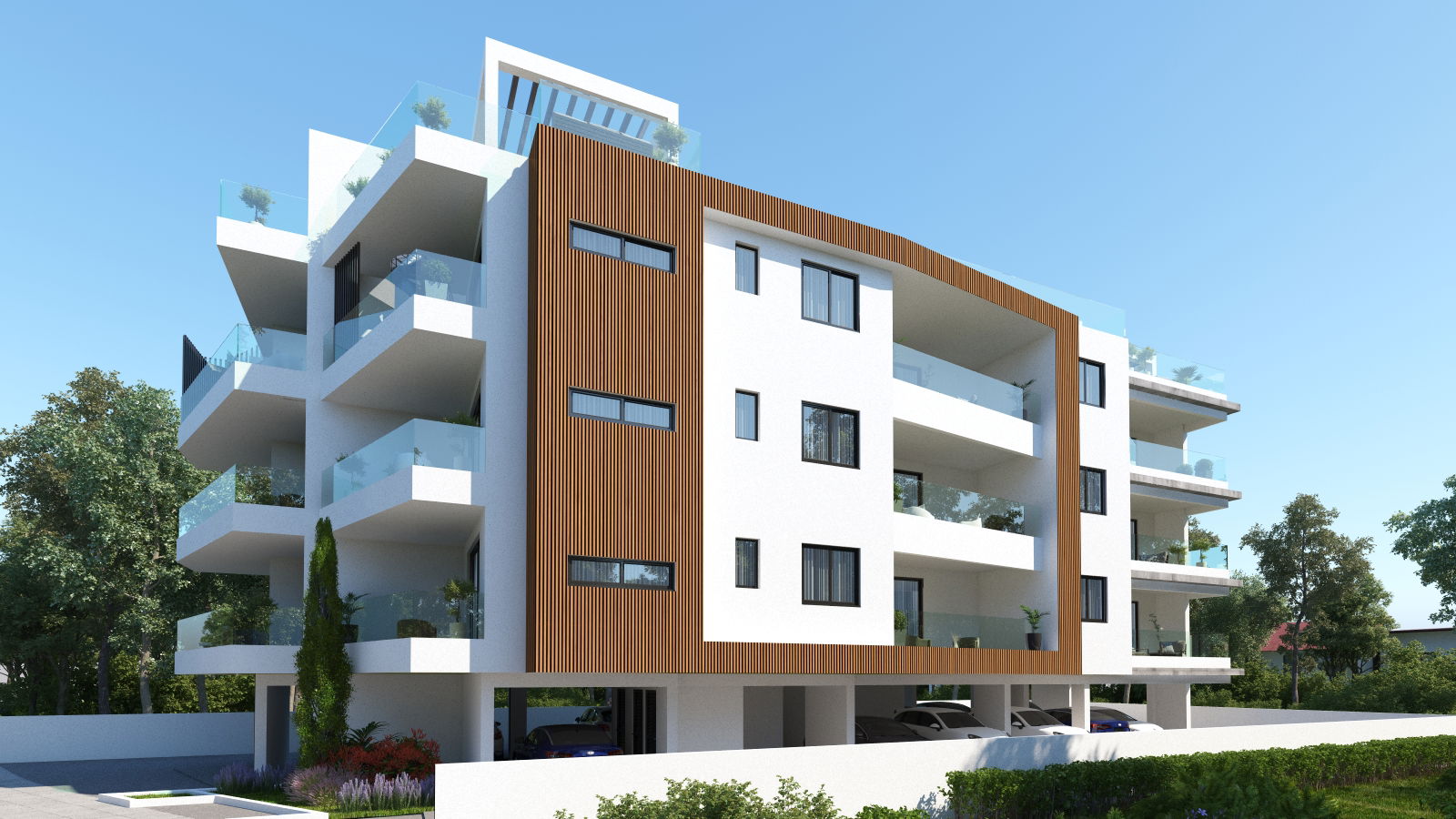 דירות 1 ו-2 חדרי שינה באזור המגורים השקט של העיר לרנקה.