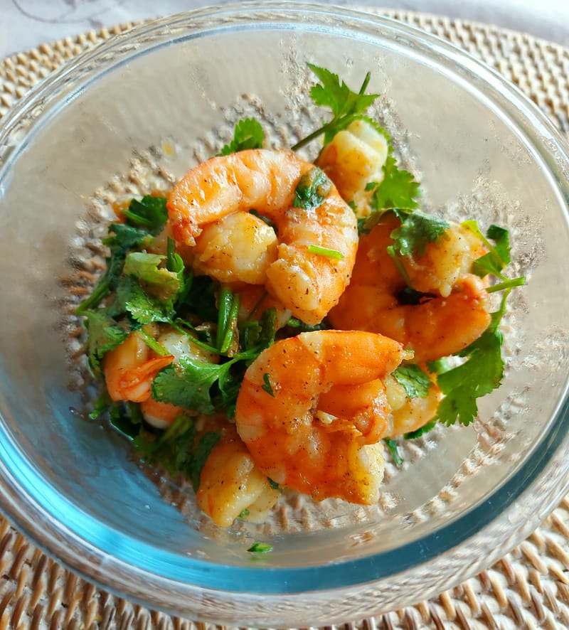 Crevettes sautées à l'ail