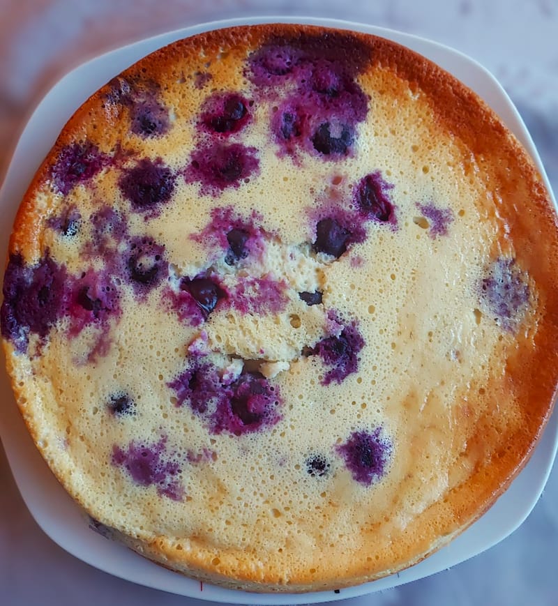 Gateau au fromage blanc et aux myrtilles