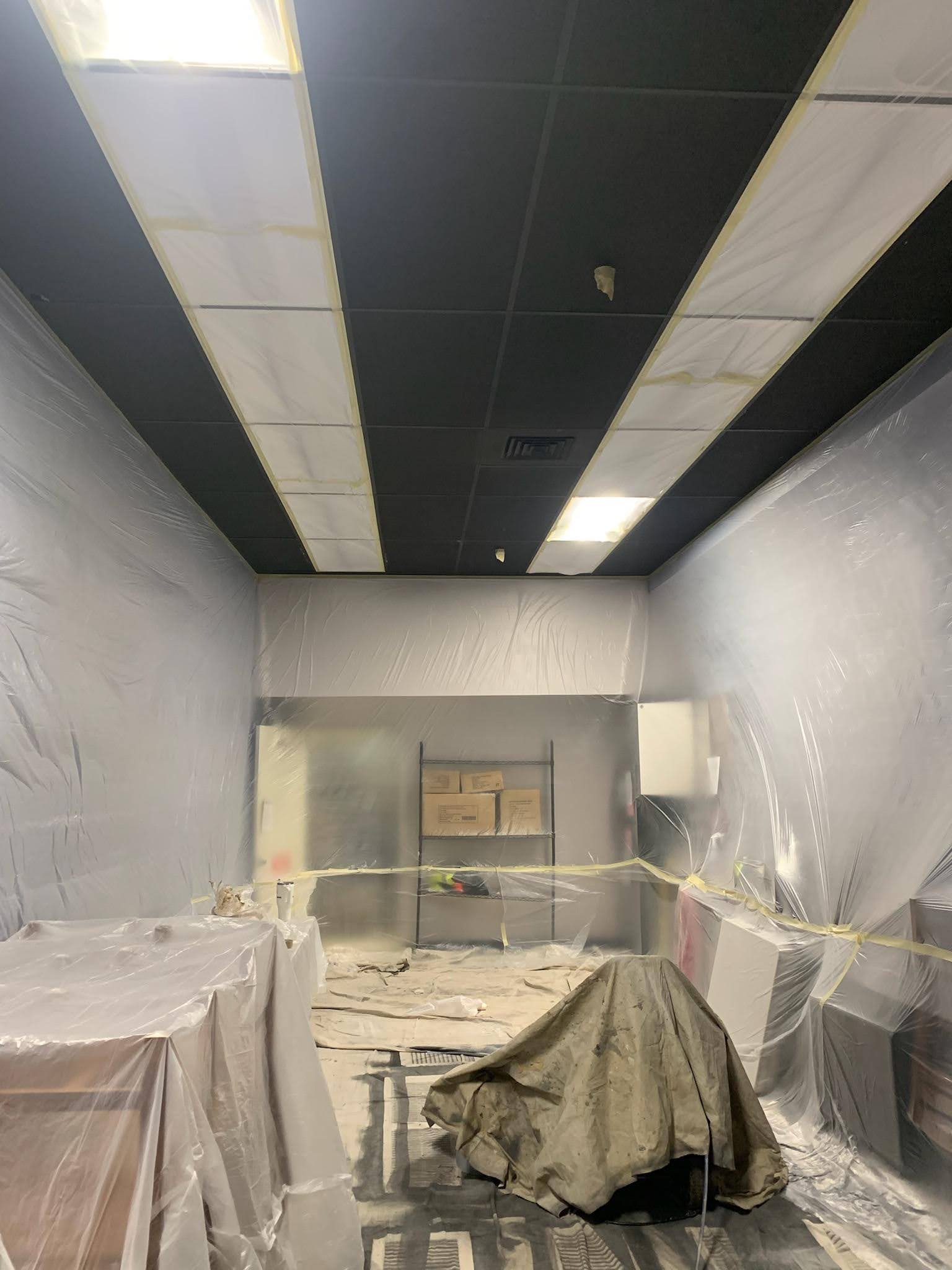 Office Break Room Ceiling Repaint | Lightmen Painting