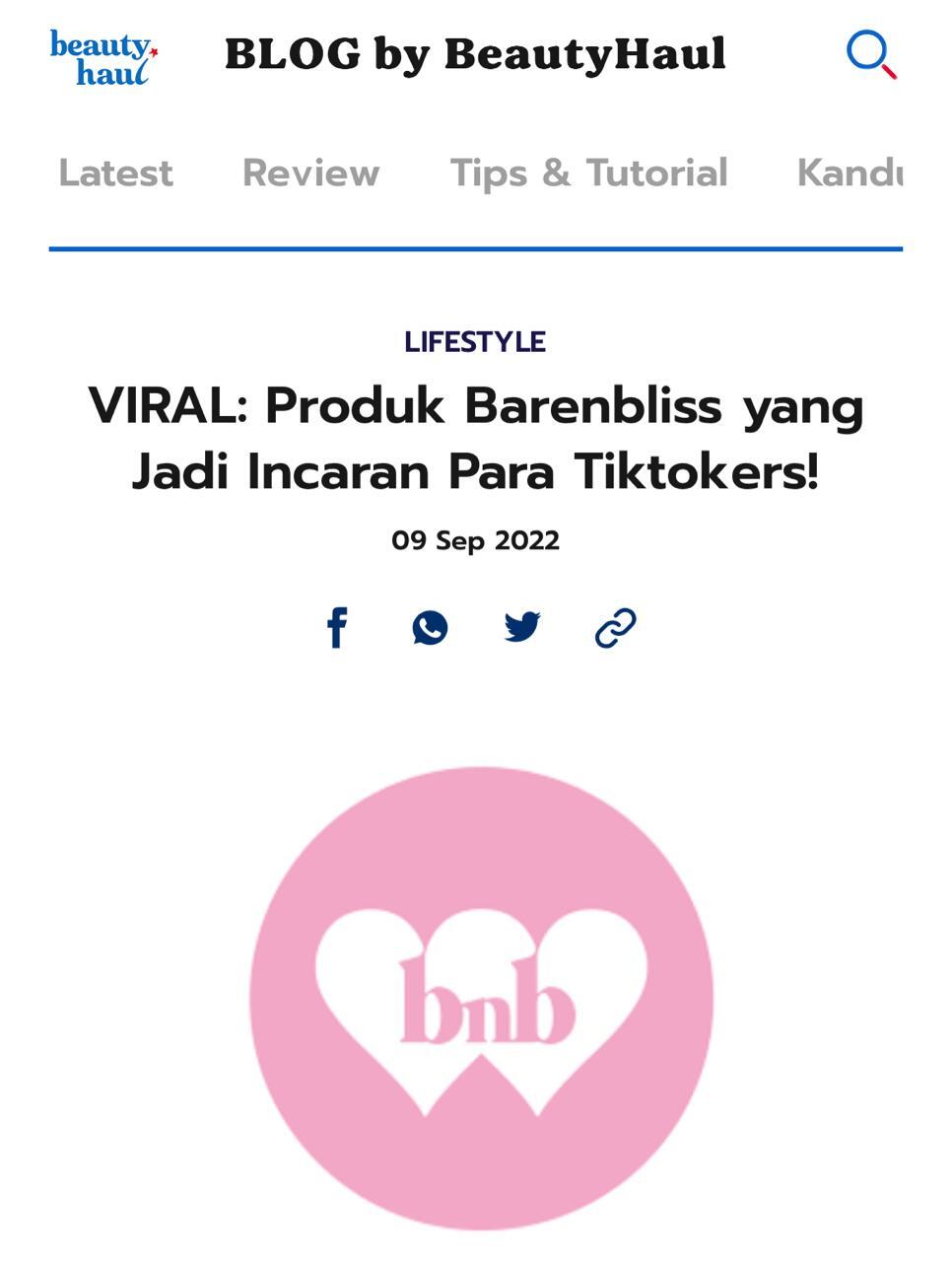 Produk Barenbliss yang Jadi Incaran Para Tiktokers!