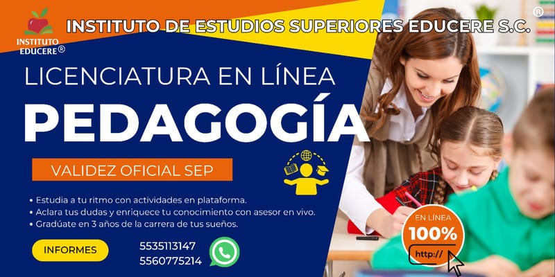 Licenciatura en Pedagogía.