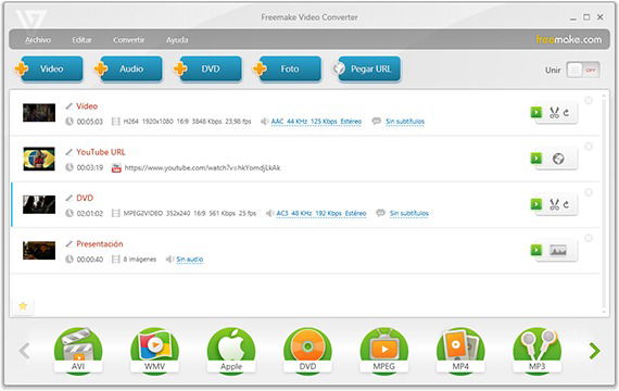 Freemake Video Converter v4.1.10.38 Full, Convierte vídeos a cualquier otro formato