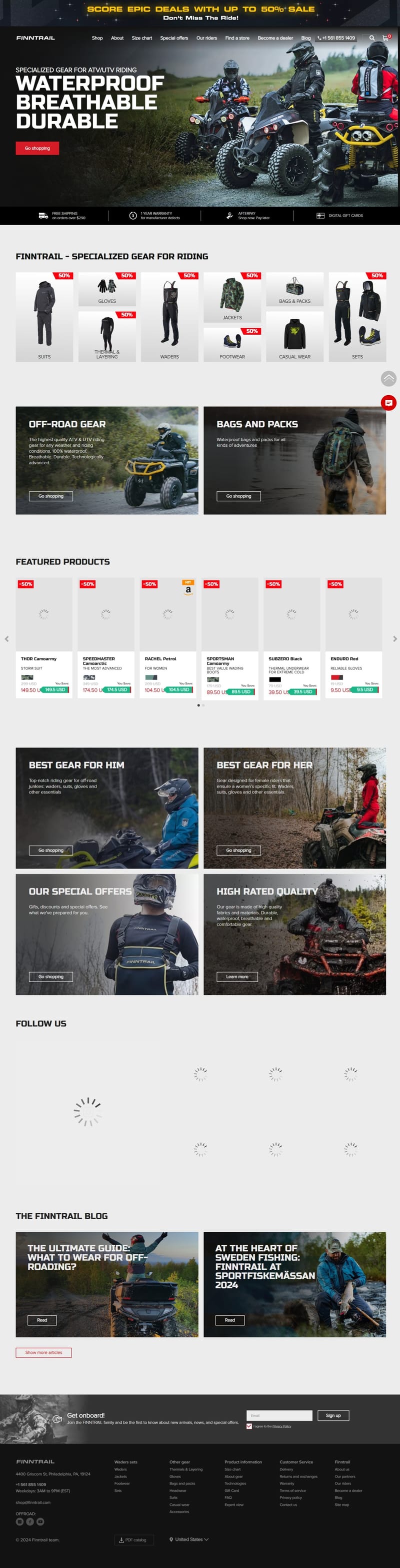 FINNTRAIL DEALER WE CARRY ALL KINDS OF RIDING GEAR