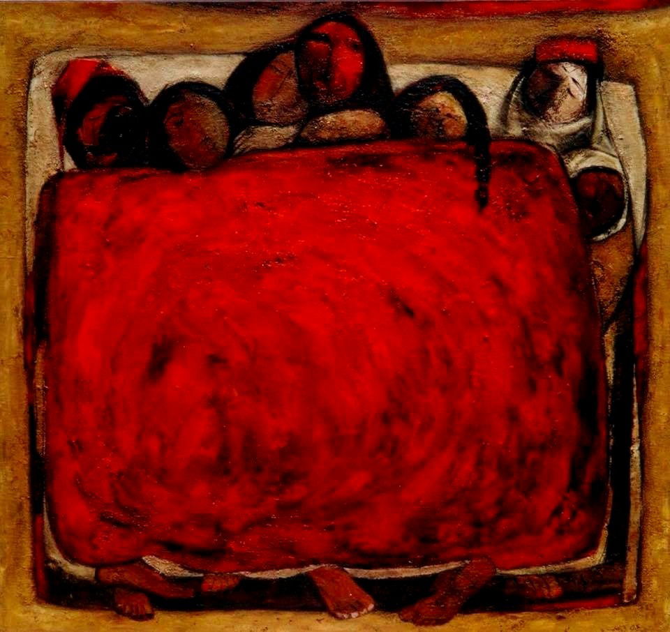 The Family l, Mixed media-Oil on canvas,135 x 140 cm