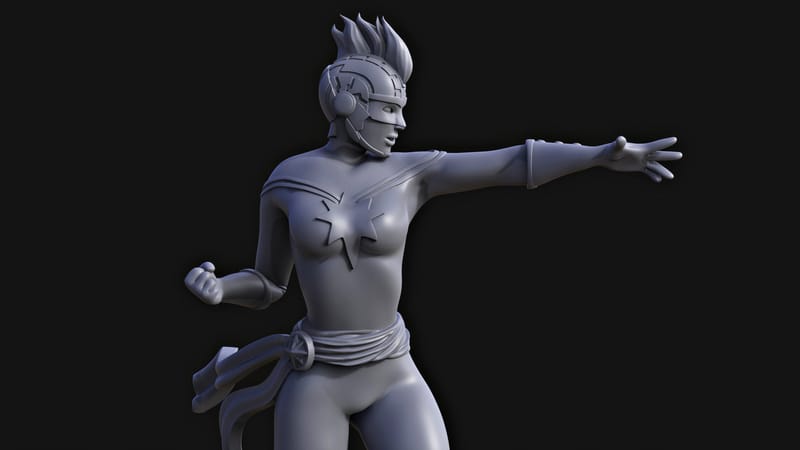 Captain Marvel miniature Carol Danvers 3D print model