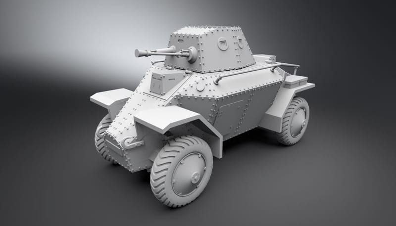 Csaba Armored Car Scale model 3D print model