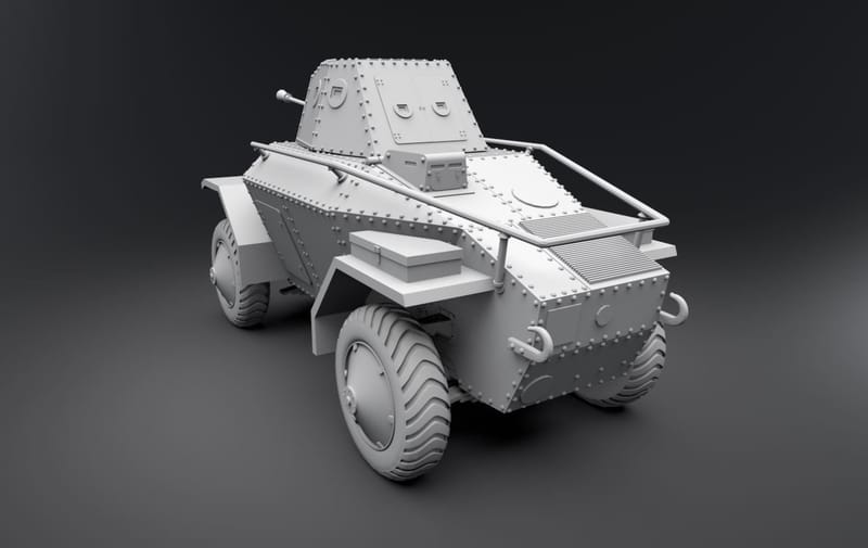 Csaba Armored Car Scale model 3D print model
