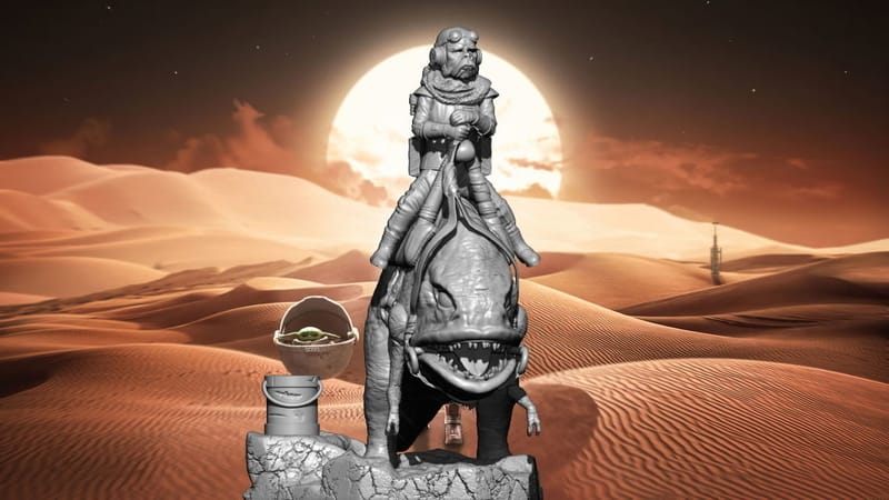 Kuiil and Blurrg the Mandalorian