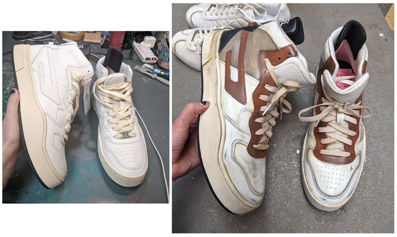 Aging down sneakers