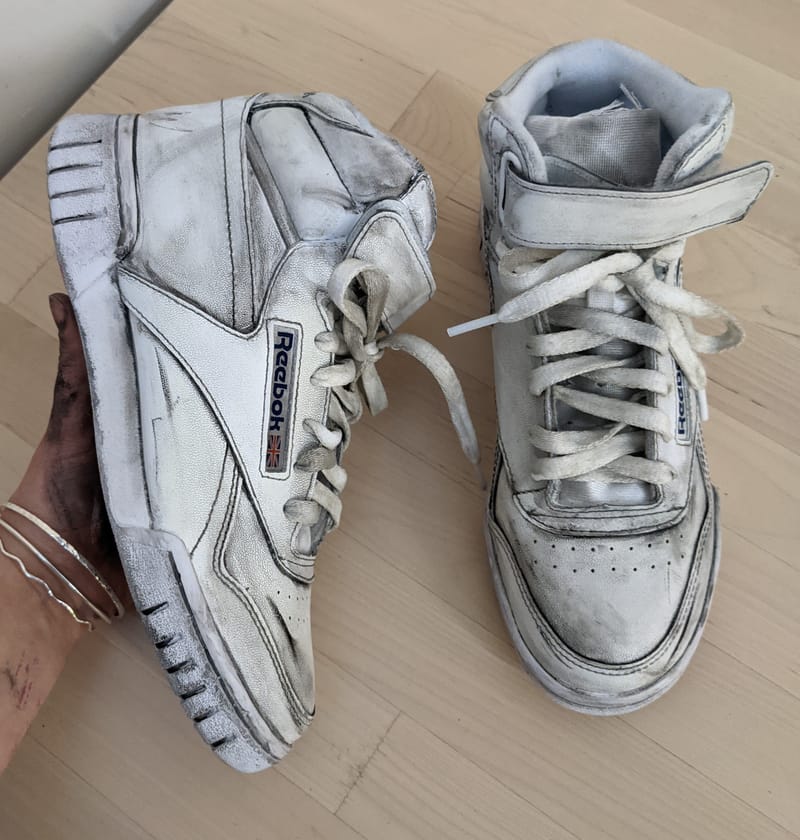 Aging down sneakers