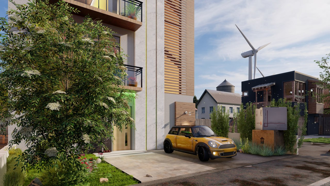 G+2 Building with Terrace: Architectural Harmony