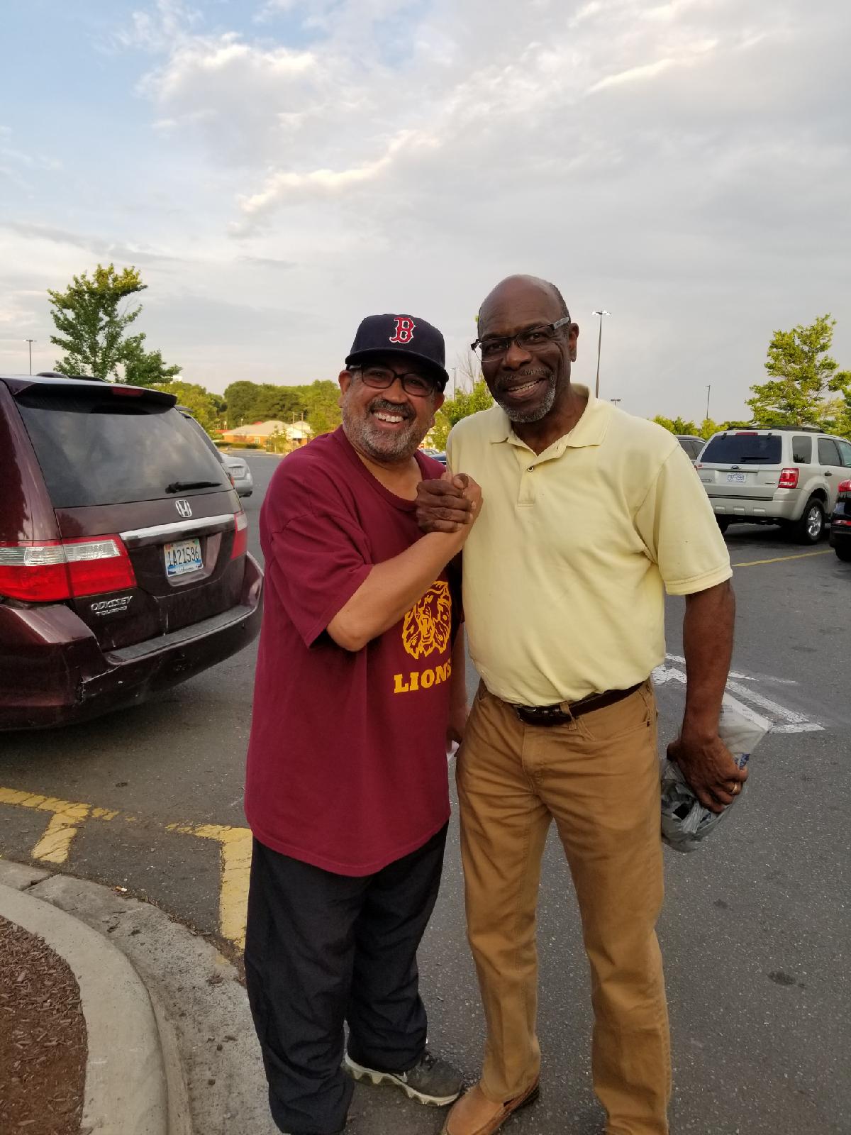 Chance meeting between classmates  Kenneth Woods and Thomas ‘Fess’ Bradley