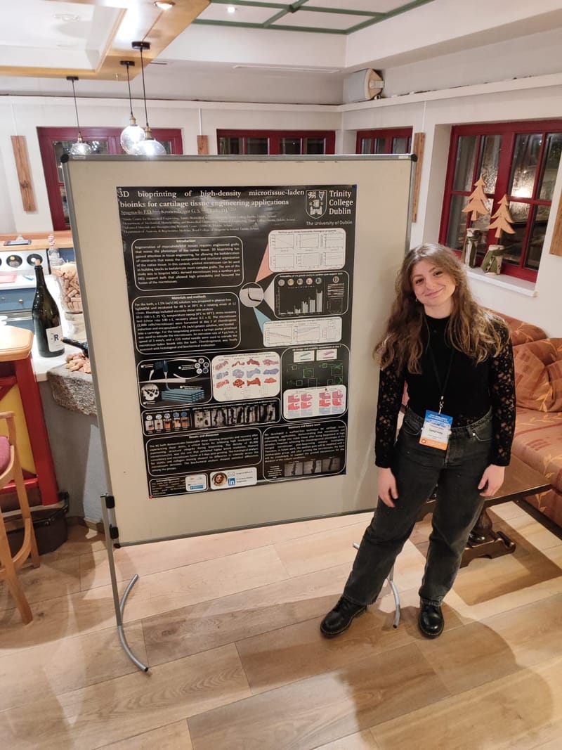 Best Poster award by Francesca Spagnuolo in Alpine winter school for biofabrication 2024, Radstadt, Austria (10-13th January).