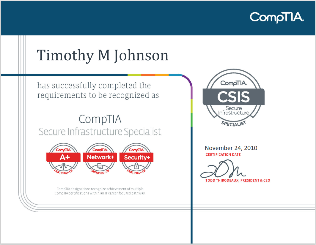 Cybersecurity CompTIA Secure Infrastructure Specialist - CSIS