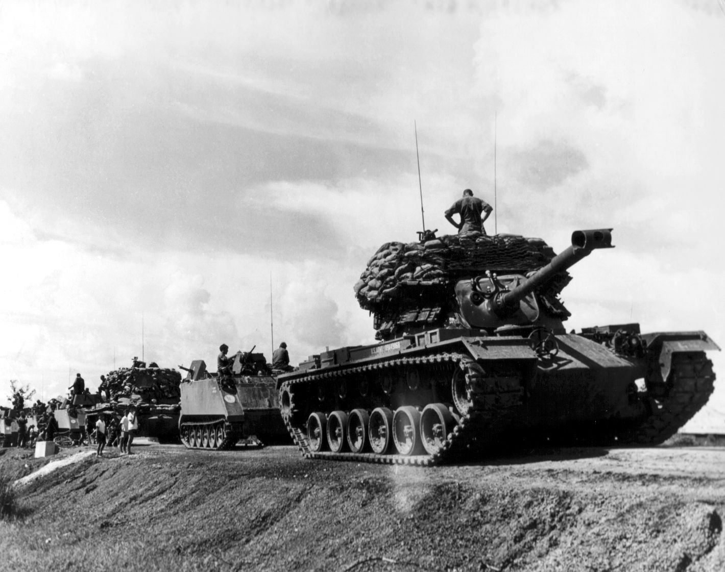 A US tank convoy during the Vietnam War.