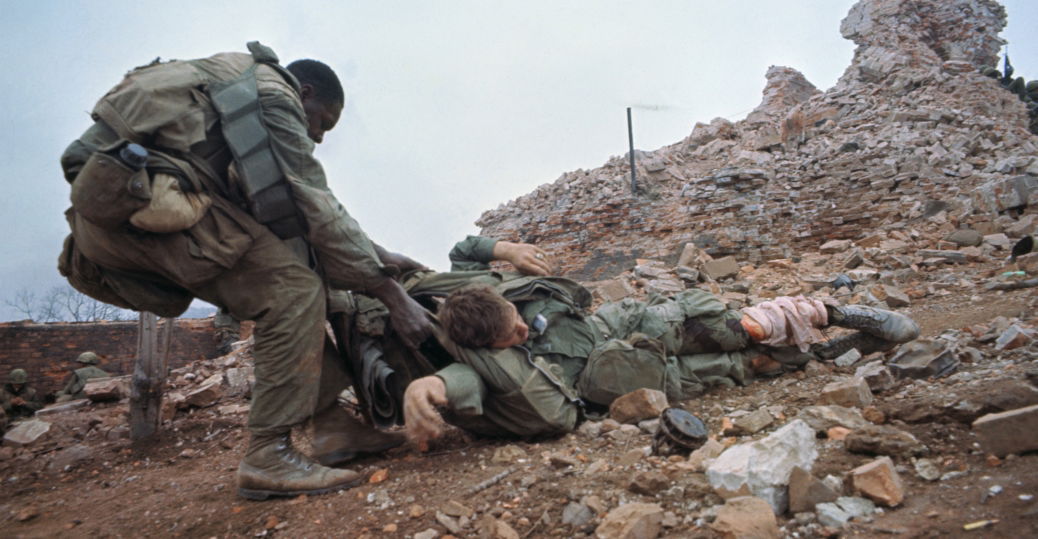 wounded marine, the vietnam war, battle of hue, tet offensive