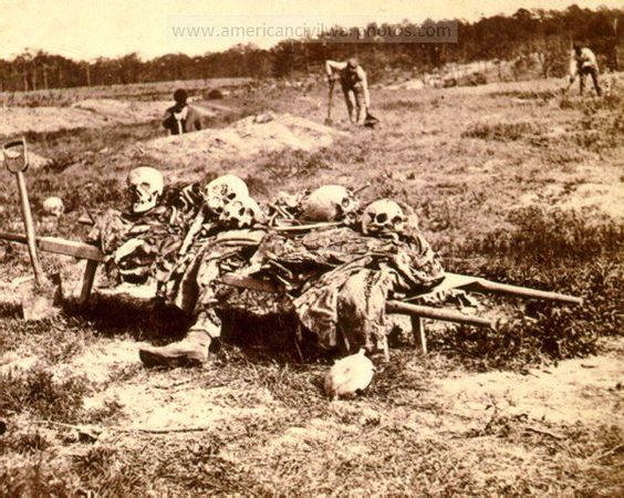 Civil War, collecting the remains of Union soldiers who were hastily buried at the time of the battle.