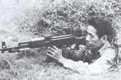 Korean War A Vietnamese Guerrilla fighter with his AK-47