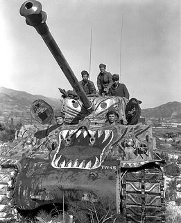 Korean War, Long barreled Sherman M-4.