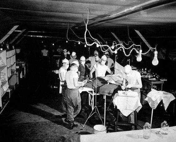Korean War August 4, !952 An operation is performed on a wounded soldier at the 8209th Mobile Army Surgical Hospital, twenty miles from the front lines
