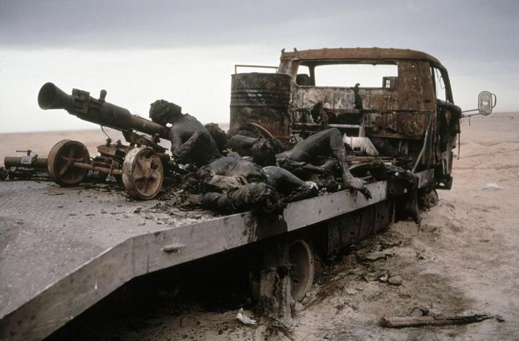 Gulf War Damage - Remains of a person and truck