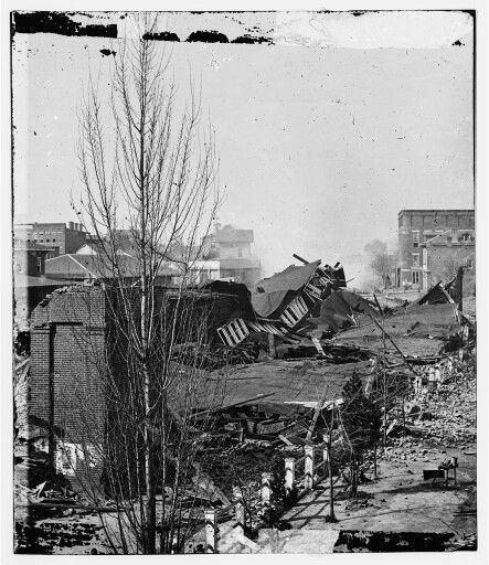 Civil War Atlanta in ruins during civil war