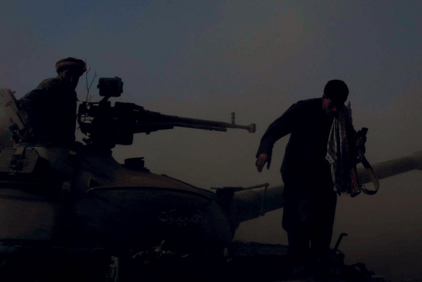 Afghan War While in Tank came under attack by Taliban fighters