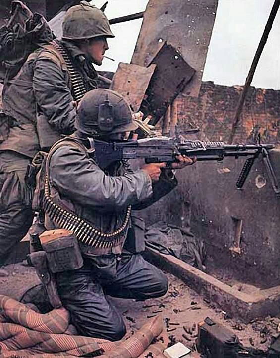 Vietnam War M60 Gunner and his assistant